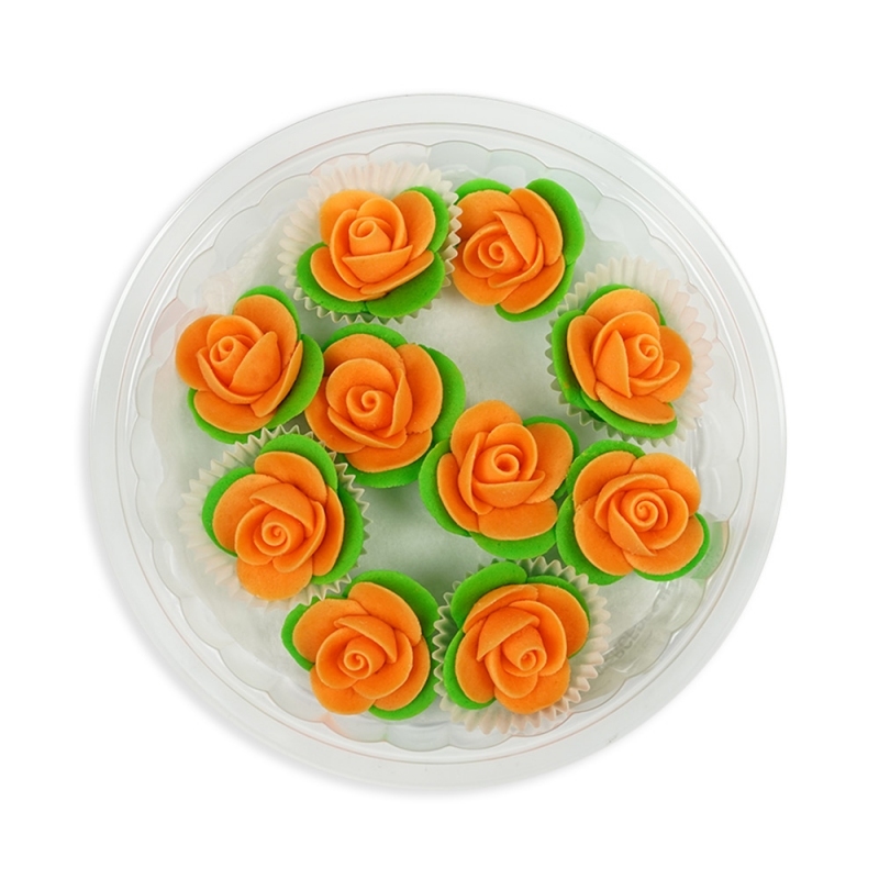 Róże MERCEDES Z LISTKIEM pomarańczowe SweetDecor
